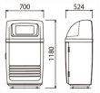 画像2: 分別用ゴミ箱 ジャンボボトム 機密文書用 (カギ標準装備) 95L SLK150B カイスイマレン ※個人宅配送不可 (2)