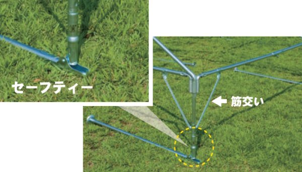 画像2: ブルドックテント セーフティー 2号 (パイプ・天幕セット) 岸工業 ※個人宅配送不可・別途送料 (2)
