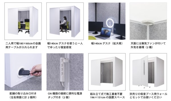 画像2: リミュートシリーズ 吸音ブースワイド II 岐阜プラスチック工業 テクセル (2)