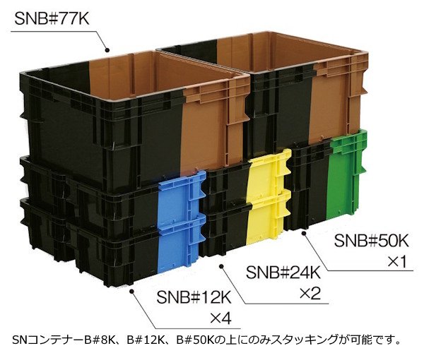 画像2: SNコンテナー(2色コンテナー) Bタイプ B#77K 三甲株式会社(サンコー) ※個人宅追加送料・出荷単位(4個)未満別途送料 (2)