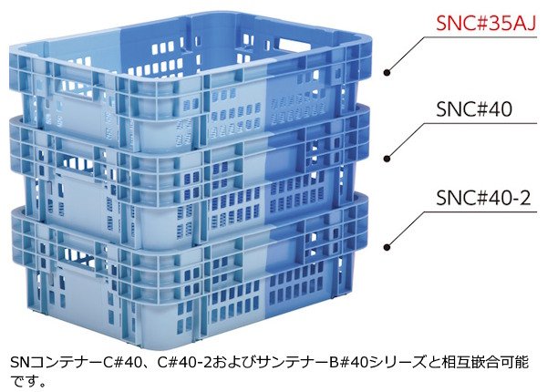 画像2: SNコンテナー(2色コンテナー) Cタイプ C#35AJ 三甲株式会社(サンコー) ※個人宅追加送料・出荷単位(8個)未満別途送料 (2)