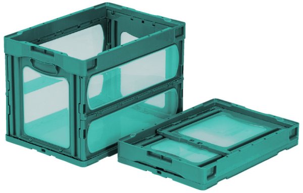 画像4: 透明窓付き折りたたみコンテナ マドコン O-60B (蓋なし) 三甲株式会社(サンコー) ※個人宅追加送料・出荷単位(5個)未満別途送料 (4)