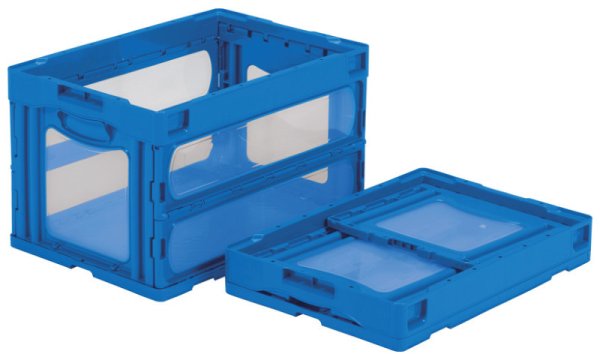 画像2: 透明窓付き折りたたみコンテナ マドコン O-50B (蓋なし) 三甲株式会社(サンコー) ※個人宅追加送料・出荷単位(5個)未満別途送料 (2)