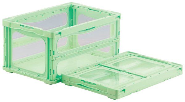 画像3: 透明窓付き折りたたみコンテナ マドコンライト O-40B (蓋なし) 三甲株式会社(サンコー) ※個人宅追加送料・出荷単位(5個)未満別途送料 (3)