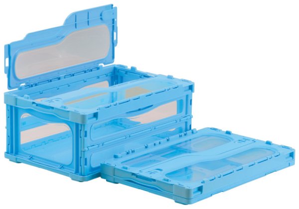 画像2: 透明窓付き折りたたみコンテナ マドコンライト C-30B (蓋なし) 三甲株式会社(サンコー) ※個人宅追加送料・出荷単位(5個)未満別途送料 (2)