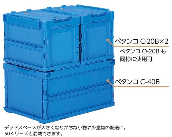 画像2: 透明折りたたみコンテナ ペタンコ O-20B (透明) (蓋なし) 三甲株式会社(サンコー) ※個人宅追加送料・出荷単位(10個)未満別途送料 (2)