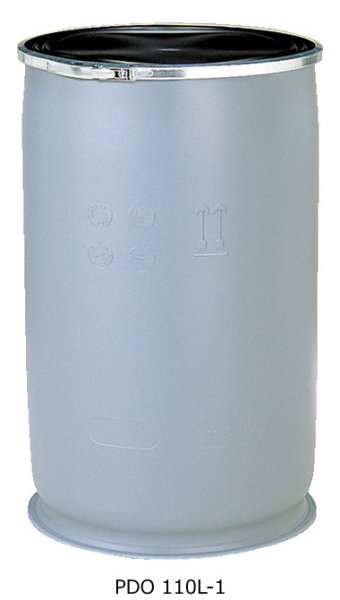 画像1: 液体輸送用 プラスチックドラム オープンタイプ PDO 110L-1 三甲株式会社(サンコー) ※個人宅配送不可・出荷単位(2台)未満別途送料 (1)